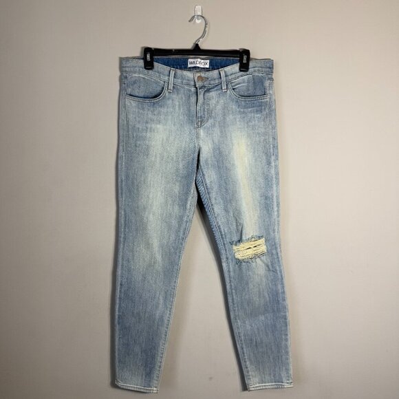 NWT Wildfox Carmen Low Rise Skinny Jeans Women's 30 Magic Trick Blue Distressed - Picture 3 of 15